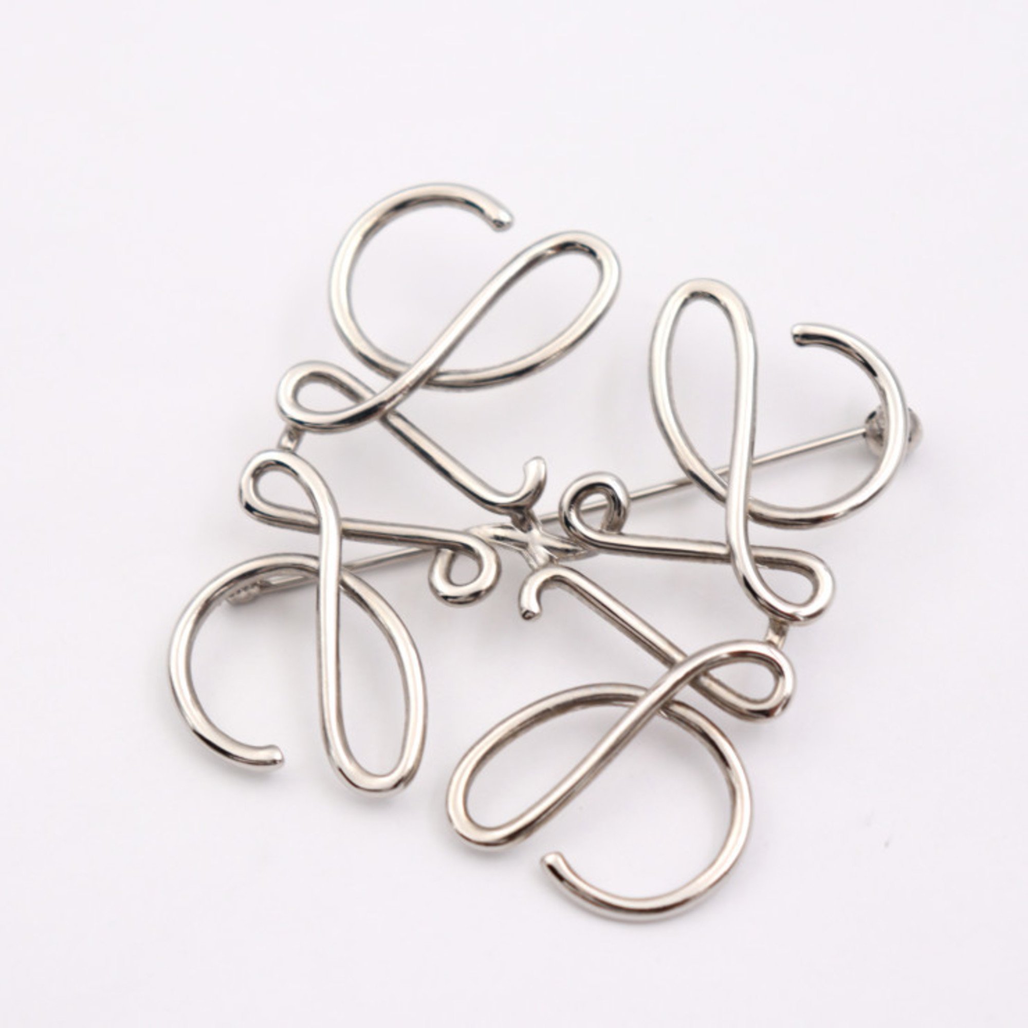 Loewe Anagram Brooch 111 25 020 Metal Silver